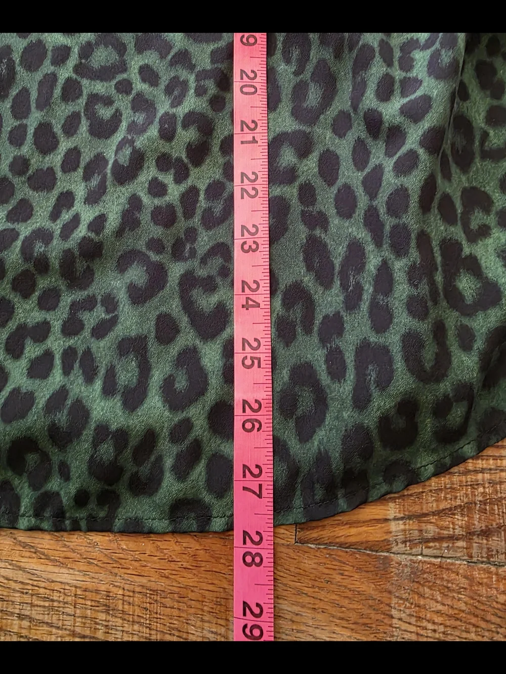 Michael Kors Green and Black Leopard Zip-Front Blouse